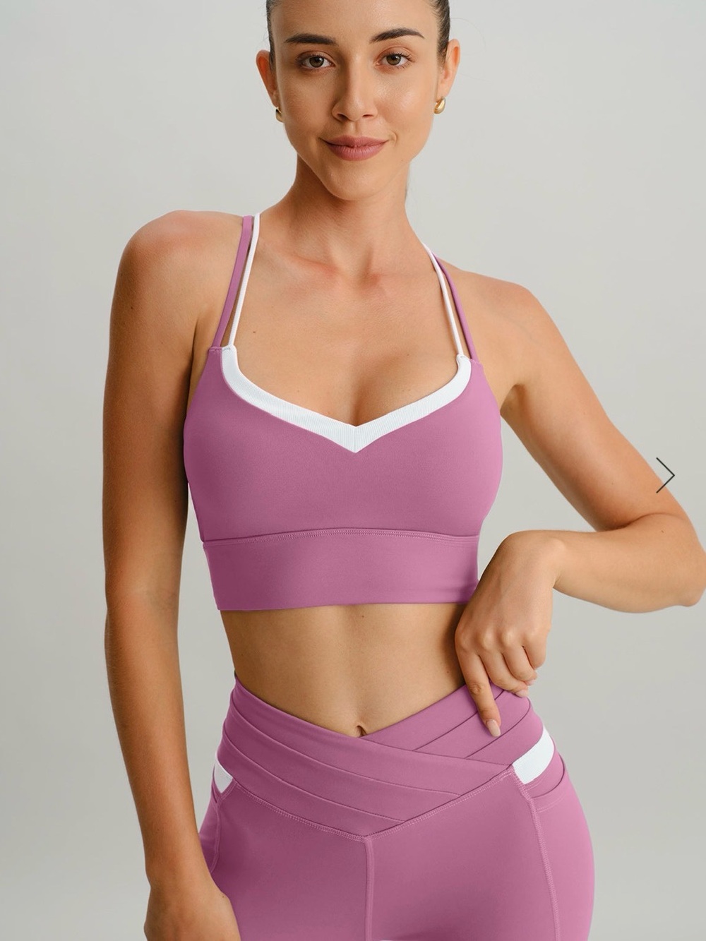 NWT Berlook Pink contrast X Cross Sports Bra Size XS